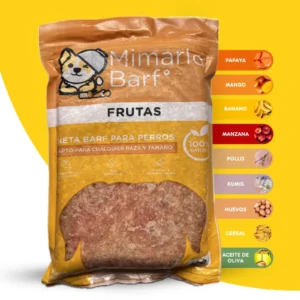 Dieta barf de frutas para perros