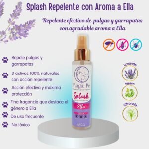 Splash repelente Natural para mascotas gatas y perritas